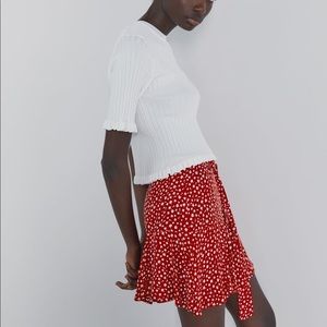 Zara Red Floral Skort